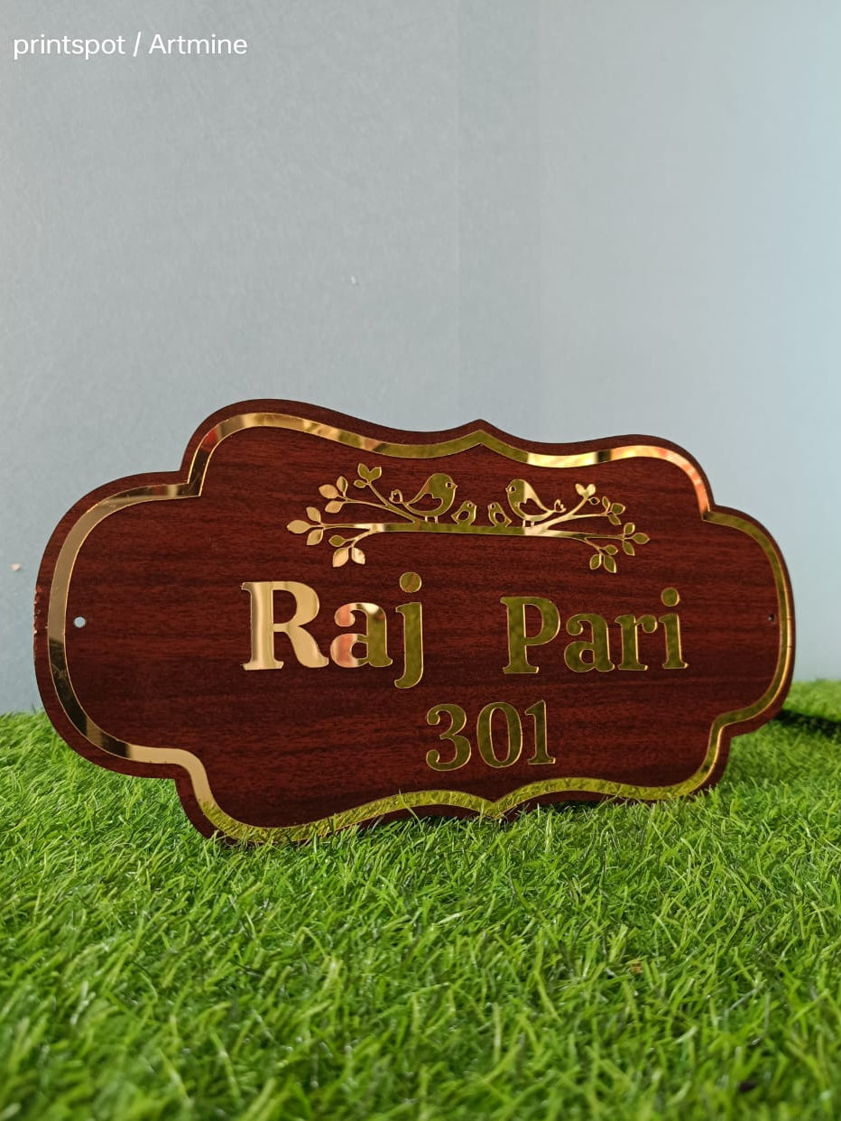 Customized  MDF Name Plate | Personalized Family & House Name Board