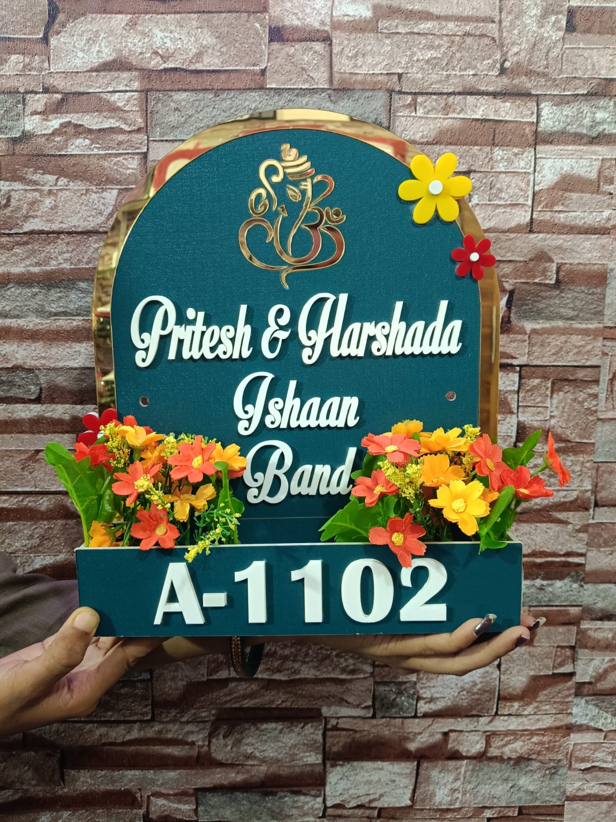 Customized Acrylic Name Plate for House & Office Door | Weatherproof Door Name Plate